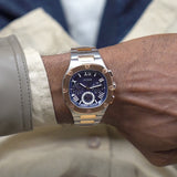 Buy Shop Guess Headliner Multifunction Blue Dial Two Tone Steel Strap Watch For Men - GW0572G4 USA Online