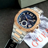 Buy Shop Guess Headliner Multifunction Blue Dial Two Tone Steel Strap Watch For Men - GW0572G4 USA Online
