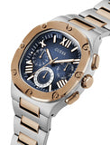 Buy Shop Guess Headliner Multifunction Blue Dial Two Tone Steel Strap Watch For Men - GW0572G4 USA Online