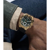 Buy Shop Guess Headliner Multifunction Green Dial Black Silicone Strap Watch For Men - GW0571G3 USA Online