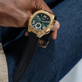 Buy Shop Guess Headliner Multifunction Green Dial Black Silicone Strap Watch For Men - GW0571G3 USA Online