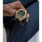 Buy Shop Guess Headliner Multifunction Green Dial Black Silicone Strap Watch For Men - GW0571G3 USA Online