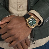 Buy Shop Guess Headliner Multifunction Green Dial Black Silicone Strap Watch For Men - GW0571G3 USA Online