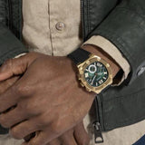 Buy Shop Guess Headliner Multifunction Green Dial Black Silicone Strap Watch For Men - GW0571G3 USA Online