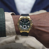 Buy Shop Guess Headliner Multifunction Green Dial Black Silicone Strap Watch For Men - GW0571G3 USA Online