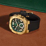 Buy Shop Guess Headliner Multifunction Green Dial Black Silicone Strap Watch For Men - GW0571G3 USA Online
