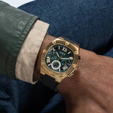 Buy Shop Guess Headliner Multifunction Green Dial Black Silicone Strap Watch For Men - GW0571G3 USA Online