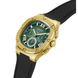 Buy Shop Guess Headliner Multifunction Green Dial Black Silicone Strap Watch For Men - GW0571G3 USA Online
