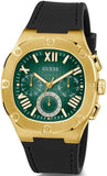 Buy Shop Guess Headliner Multifunction Green Dial Black Silicone Strap Watch For Men - GW0571G3 USA Online