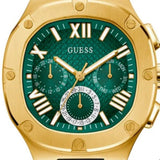 Buy Shop Guess Headliner Multifunction Green Dial Black Silicone Strap Watch For Men - GW0571G3 USA Online