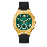 Buy Shop Guess Headliner Multifunction Green Dial Black Silicone Strap Watch For Men - GW0571G3 USA Online