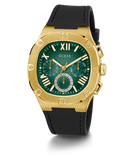 Buy Shop Guess Headliner Multifunction Green Dial Black Silicone Strap Watch For Men - GW0571G3 USA Online