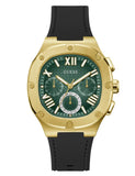 Buy Shop Guess Headliner Multifunction Green Dial Black Silicone Strap Watch For Men - GW0571G3 USA Online