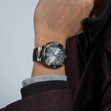 Buy Shop Guess Headliner Quartz Black Dial Grey Steel Strap Watch For Men - GW0572G5 USA Online
