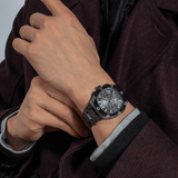 Buy Shop Guess Headliner Quartz Black Dial Grey Steel Strap Watch For Men - GW0572G5 USA Online