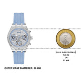 Buy Shop Guess Heiress Diamonds Blue Dial Blue Rubber Strap Watch for Women - GW0407L1 USA Online