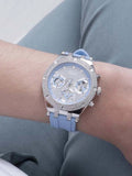 Buy Shop Guess Heiress Diamonds Blue Dial Blue Rubber Strap Watch for Women - GW0407L1 USA Online