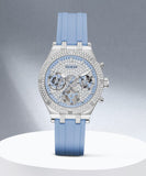 Buy Shop Guess Heiress Diamonds Blue Dial Blue Rubber Strap Watch for Women - GW0407L1 USA Online