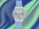 Buy Shop Guess Heiress Diamonds Blue Dial Blue Rubber Strap Watch for Women - GW0407L1 USA Online