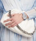 Buy Shop Guess Heiress Diamonds Blue Dial Blue Rubber Strap Watch for Women - GW0407L1 USA Online