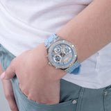 Buy Shop Guess Heiress Diamonds Blue Dial Blue Rubber Strap Watch for Women - GW0407L1 USA Online