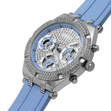 Buy Shop Guess Heiress Diamonds Blue Dial Blue Rubber Strap Watch for Women - GW0407L1 USA Online