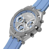 Buy Shop Guess Heiress Diamonds Blue Dial Blue Rubber Strap Watch for Women - GW0407L1 USA Online