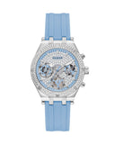 Buy Shop Guess Heiress Diamonds Blue Dial Blue Rubber Strap Watch for Women - GW0407L1 USA Online