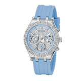 Buy Shop Guess Heiress Diamonds Blue Dial Blue Rubber Strap Watch for Women - GW0407L1 USA Online