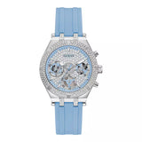 Buy Shop Guess Heiress Diamonds Blue Dial Blue Rubber Strap Watch for Women - GW0407L1 USA Online