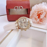 Buy Shop Guess Heiress Diamonds Gold Dial White Rubber Strap Watch for Women - GW0407L2 USA Online