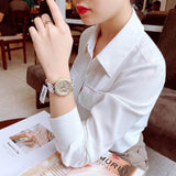 Buy Shop Guess Heiress Diamonds Gold Dial White Rubber Strap Watch for Women - GW0407L2 USA Online