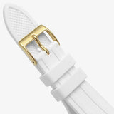 Buy Shop Guess Heiress Diamonds Gold Dial White Rubber Strap Watch for Women - GW0407L2 USA Online