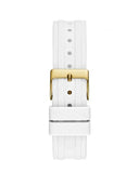 Buy Shop Guess Heiress Diamonds Gold Dial White Rubber Strap Watch for Women - GW0407L2 USA Online