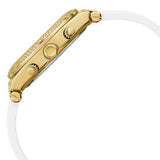 Buy Shop Guess Heiress Diamonds Gold Dial White Rubber Strap Watch for Women - GW0407L2 USA Online