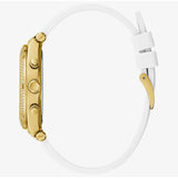 Buy Shop Guess Heiress Diamonds Gold Dial White Rubber Strap Watch for Women - GW0407L2 USA Online