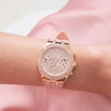 Buy Shop Guess Heiress Diamonds Rose Gold Dial Pink Rubber Strap Watch for Women - GW0407L3 USA Online