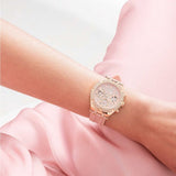 Buy Shop Guess Heiress Diamonds Rose Gold Dial Pink Rubber Strap Watch for Women - GW0407L3 USA Online