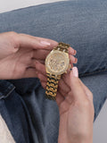 Buy Shop Guess Heiress Multifunction Diamonds Gold Dial Gold Steel Strap Watch for Women - GW0440L2 USA Online