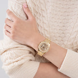 Buy Shop Guess Heiress Multifunction Diamonds Gold Dial Gold Steel Strap Watch for Women - GW0440L2 USA Online