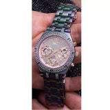 Buy Shop Guess Heiress Multifunction Diamonds Purple Dial Purple Steel Strap Watch for Women - GW0440L3 USA Online