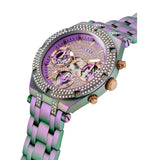 Buy Shop Guess Heiress Multifunction Diamonds Purple Dial Purple Steel Strap Watch for Women - GW0440L3 USA Online