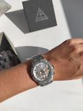 Buy Shop Guess Heiress Multifunction Diamonds Silver Dial Silver Steel Strap Watch for Women - GW0440L1 USA Online