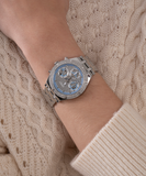 Buy Shop Guess Heiress Multifunction Diamonds Silver Dial Silver Steel Strap Watch for Women - GW0440L1 USA Online