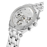 Buy Shop Guess Heiress Multifunction Diamonds Silver Dial Silver Steel Strap Watch for Women - GW0440L1 USA Online