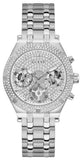 Buy Shop Guess Heiress Multifunction Diamonds Silver Dial Silver Steel Strap Watch for Women - GW0440L1 USA Online