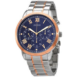 Buy Shop Guess Hendrix Chronograph Blue Dial Two Tone Steel Strap Watch for Men - W1309G4 USA Online