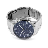 Buy Shop Guess Hendrix Chronograph Blue Dial Silver Steel Strap Watch for Men - W1309G1 USA Online