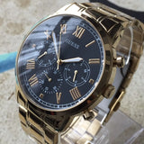 Buy Shop Guess Hendrix Multifunction Black Dial Gold Steel Strap Watch for Men - W1309G2 USA Online