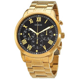 Buy Shop Guess Hendrix Multifunction Black Dial Gold Steel Strap Watch for Men - W1309G2 USA Online